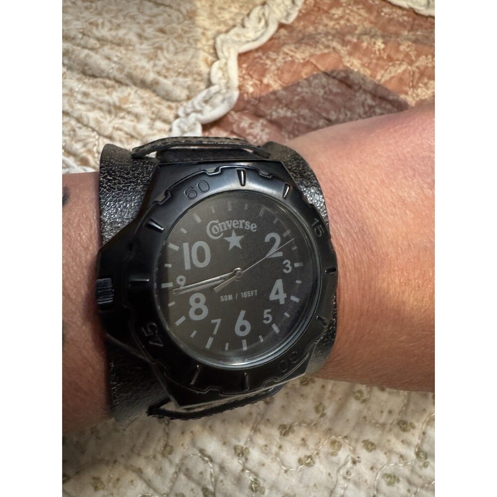 CONVERSE Wristwatch Genuine Leather Needs New Battery Y2k